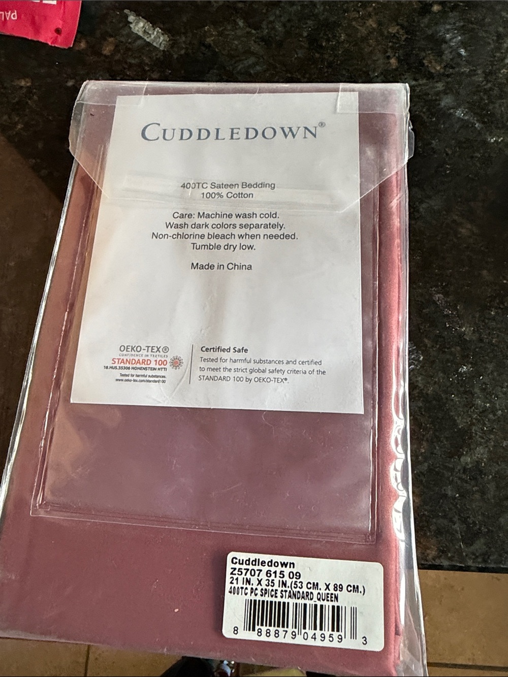 Cuddledown 400TC Sateen Quern Pillow Cases - Spice